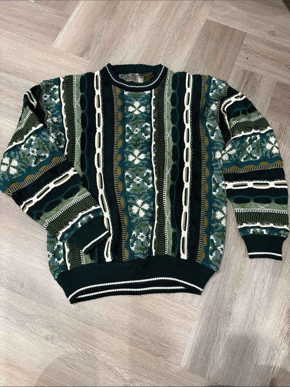 Le Tigre Vintage Acrylic Crewneck Sweater Large